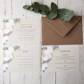 Rustic Rose Wedding Invitations And Stationery - Wagtail Designs