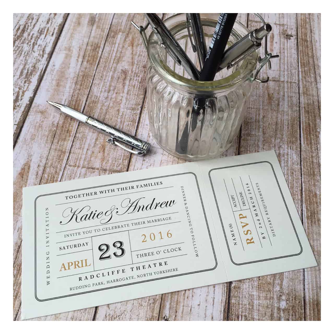 movie ticket wedding invitations